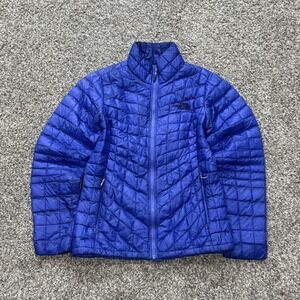 The North Face ThermoBall Eco Puffer Jacket Womens Small Royal Blue Full Zip